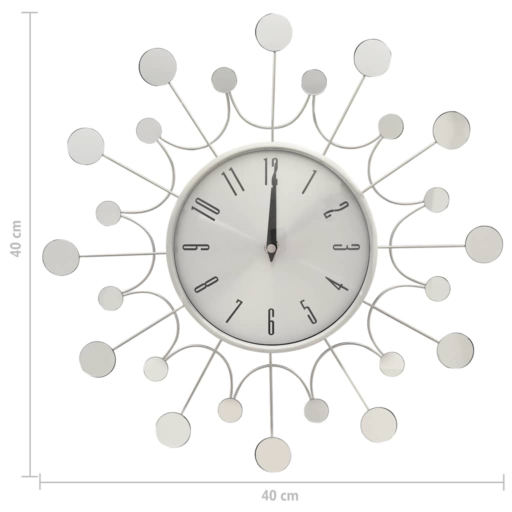 325165 vidaXL Wall Clock Silver 40 cm Metal