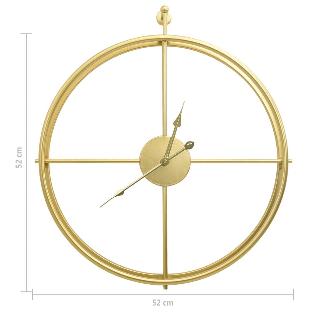 325170 vidaXL Wall Clock Gold 52 cm Iron