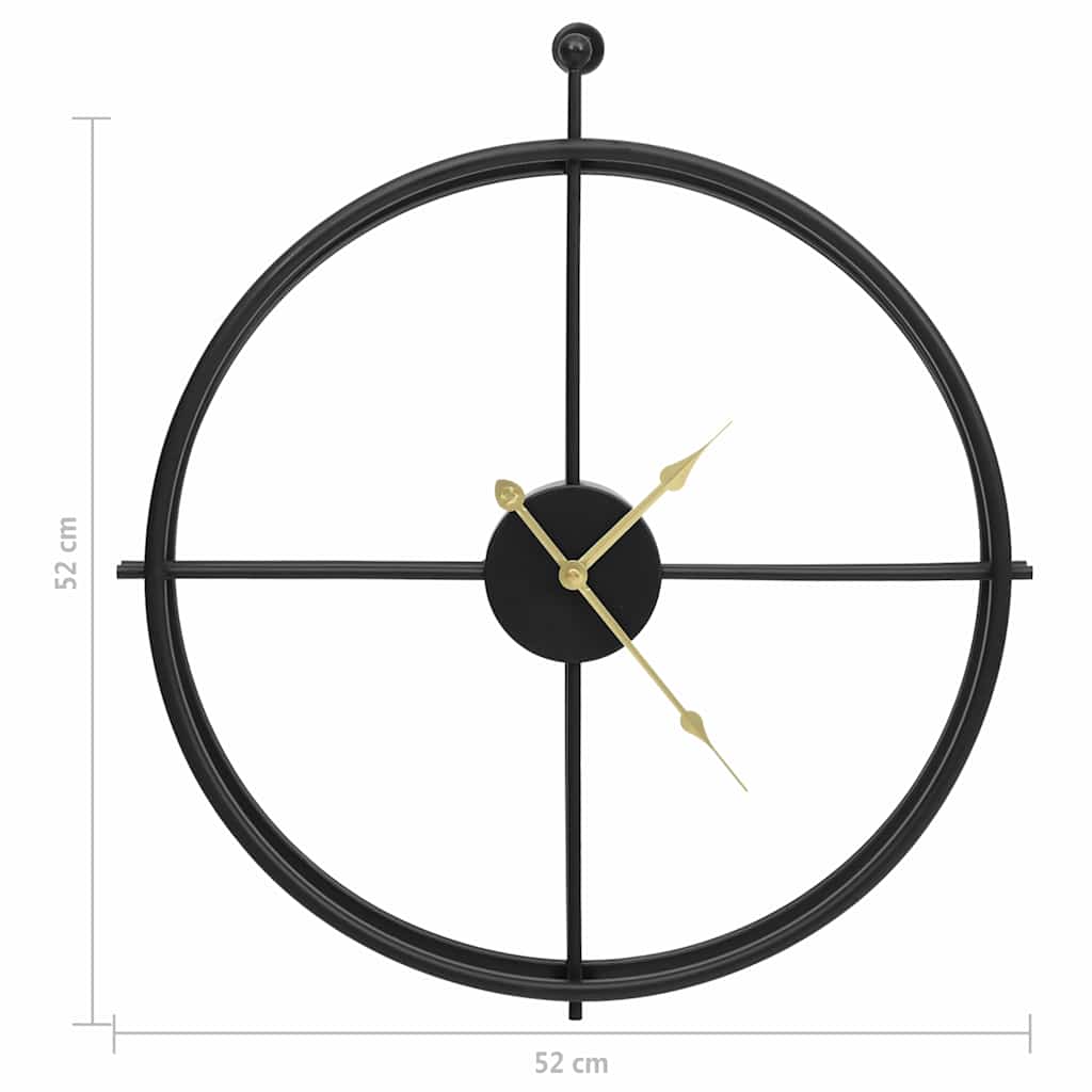 325171 vidaXL Wall Clock Black 52 cm Iron