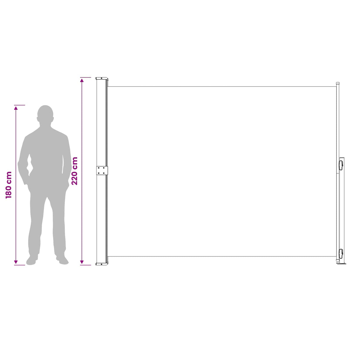 Patio Retractable Side Awning 220x314 cm Black