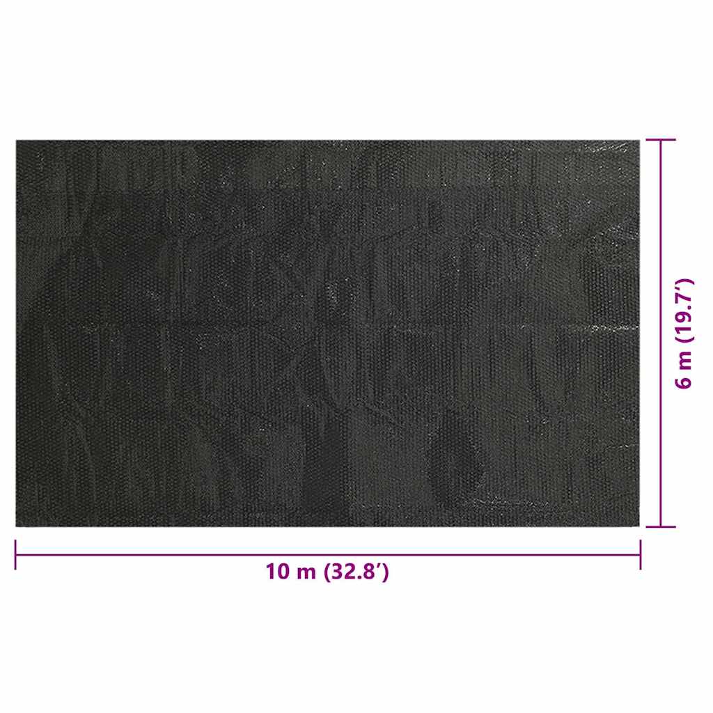 92966 vidaXL Rectangular Pool Cover 1000x600 cm PE Black