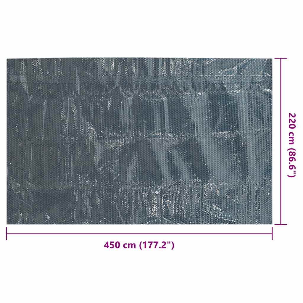 Floating PE Solar Pool Film 450x220 cm Black and Blue