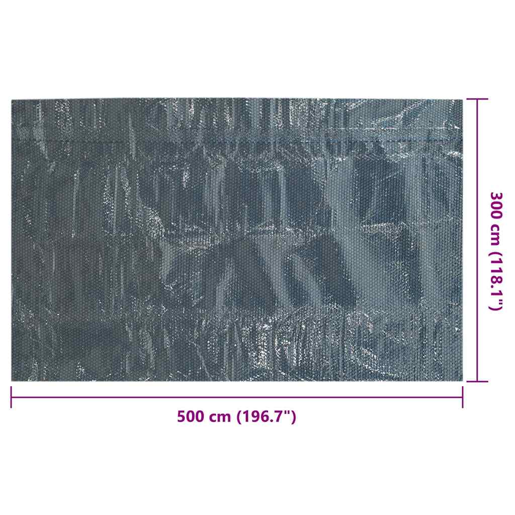 92990 vidaXL Floating PE Solar Pool Film 500x300 cm Black and Blue