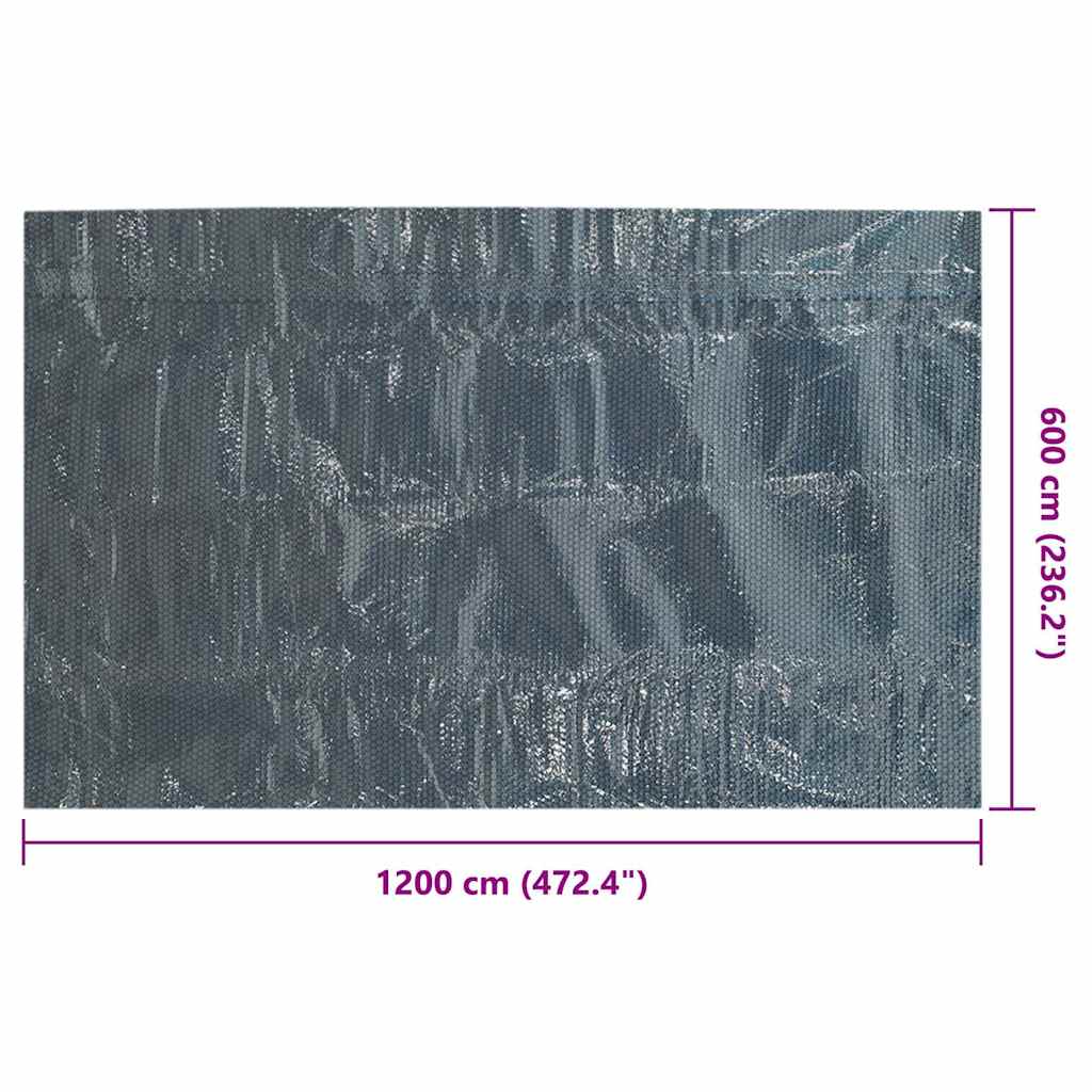 92994 vidaXL Floating PE Solar Pool Film 1200x600 cm Black and Blue