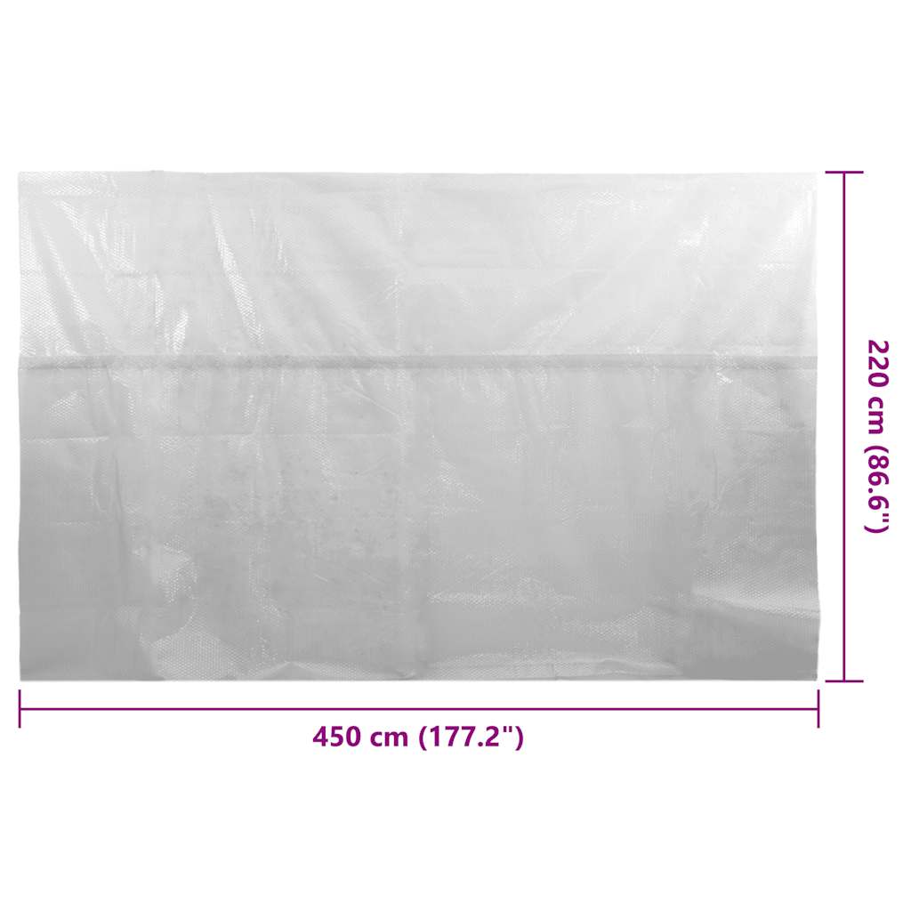 Pool Cover | Grey | Thick PE film with air chambers | Large | Lightweight