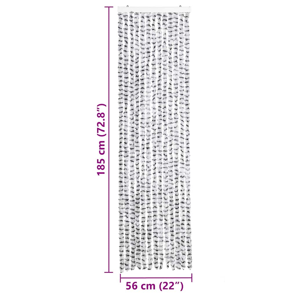 325454 vidaXL Insect Curtain Light and Dark Grey 56x185 cm Chenille