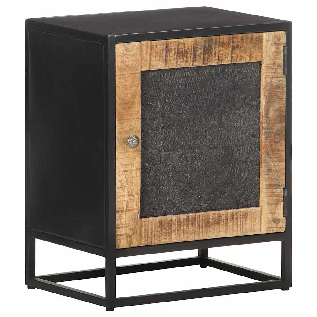 323146 vidaXL Bedside Cabinet 40x30x50 cm Rough Mango Wood