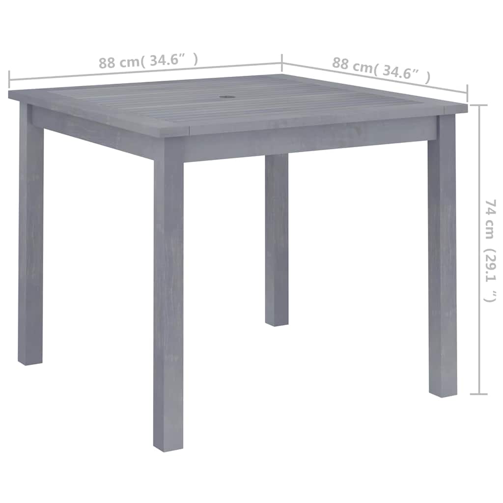 312122 vidaXL Garden Dining Table 88x88x74 cm Solid Acacia Wood