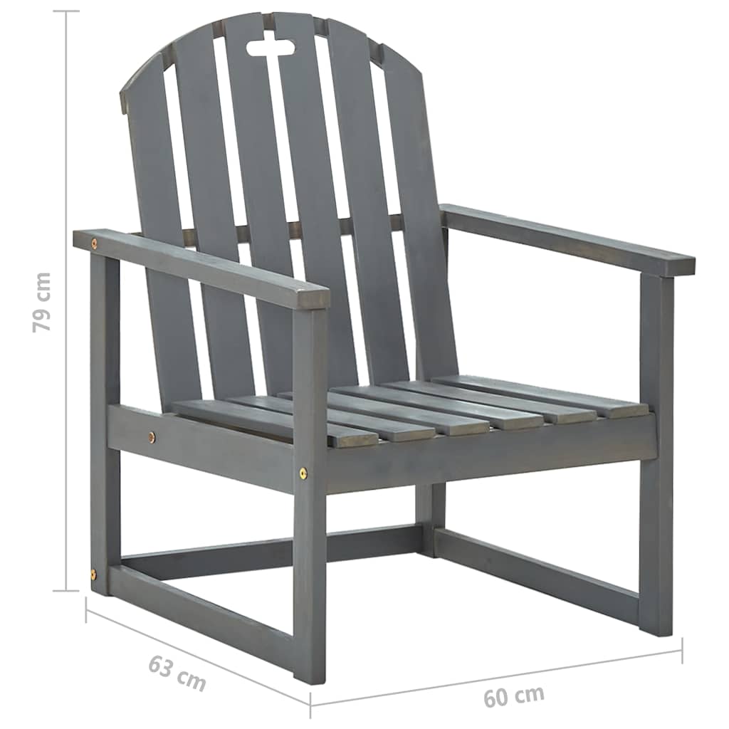 312419 vidaXL Garden Sofa Chairs 2 pcs Grey Solid Acacia Wood
