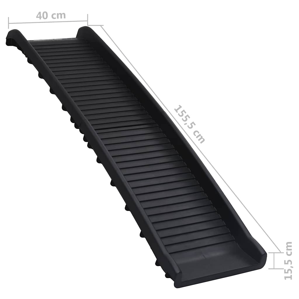 170987 vidaXL Folding Dog Ramp Black 155,5x40x15,5 cm