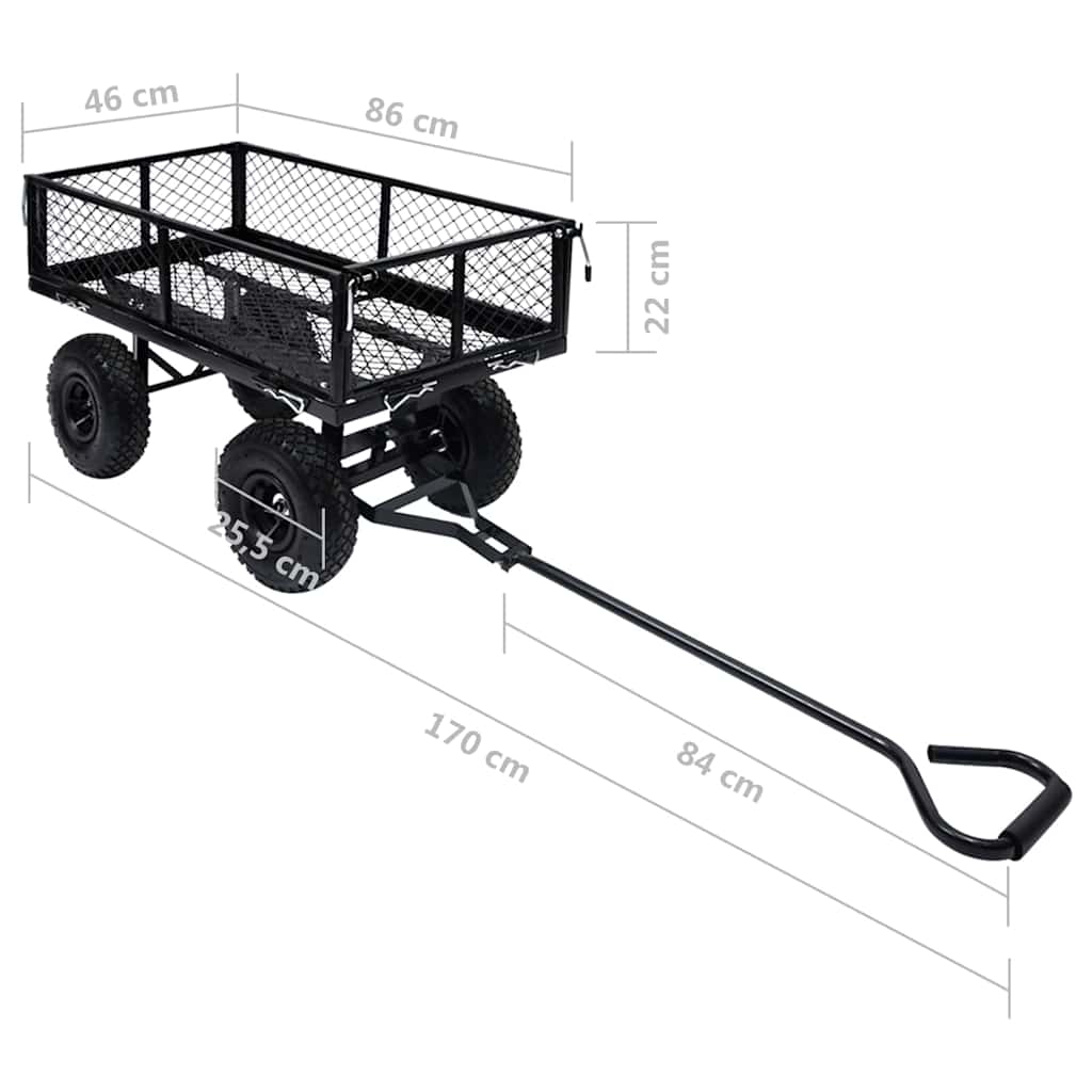 92580 vidaXL Garden Hand Trolley Black 250 kg
