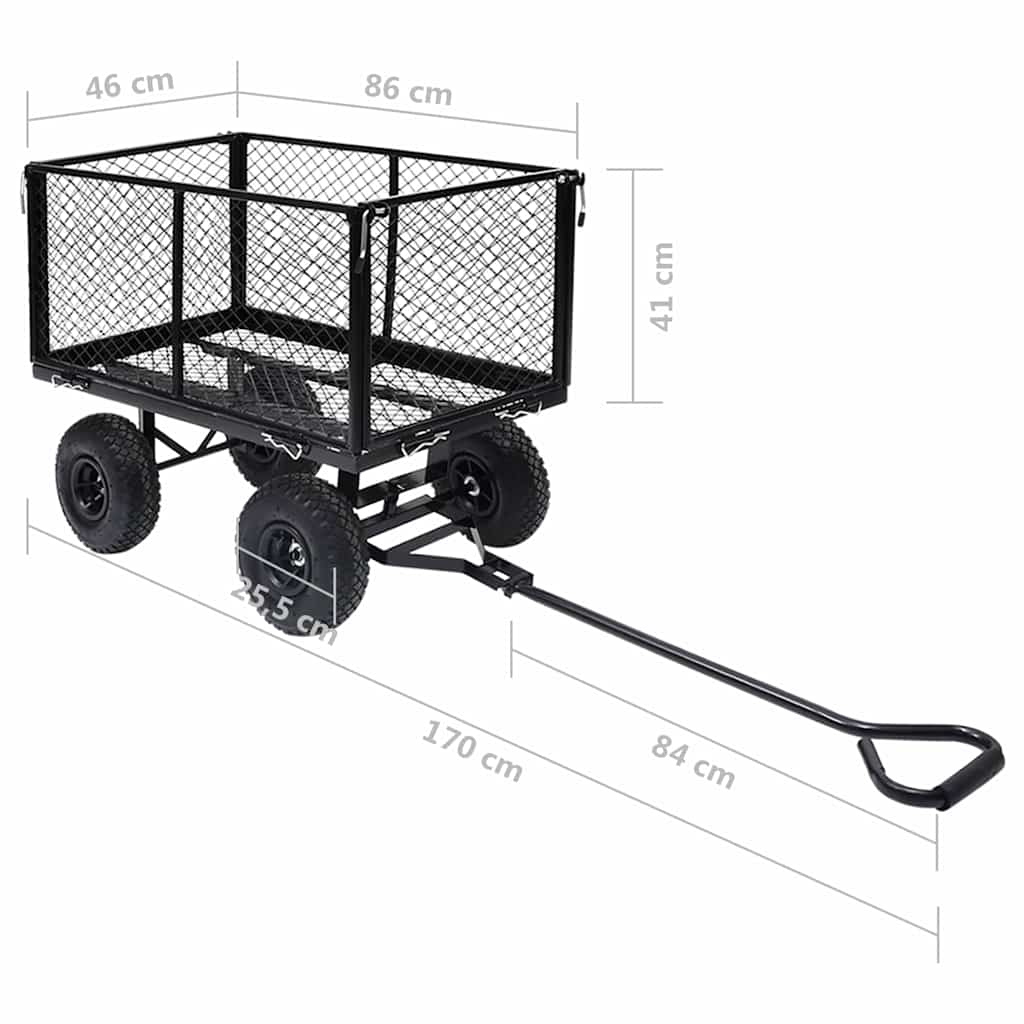 92582 vidaXL Garden Hand Trolley Black 350 kg