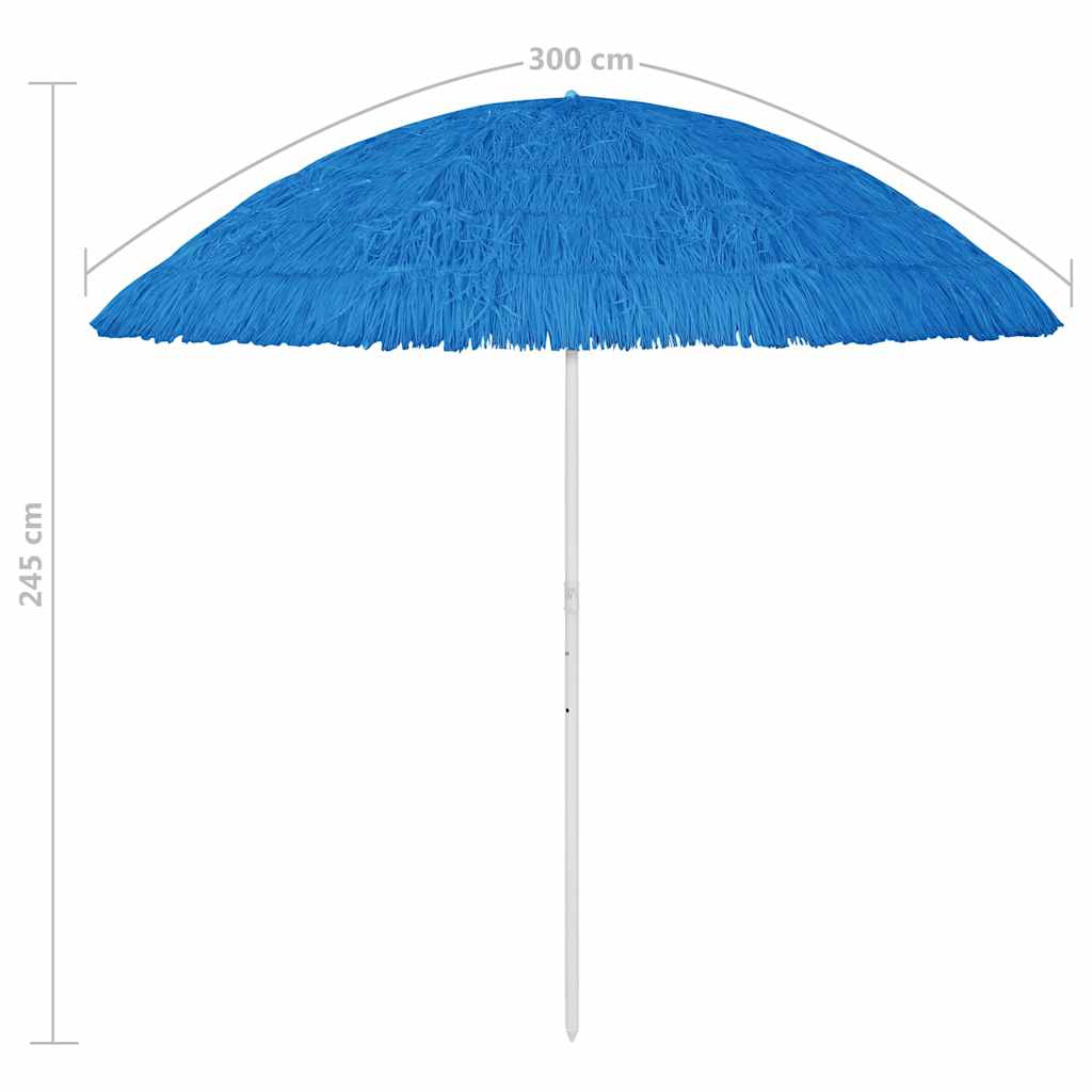 314696 vidaXL Hawaii Beach Parasol Blue 300 cm