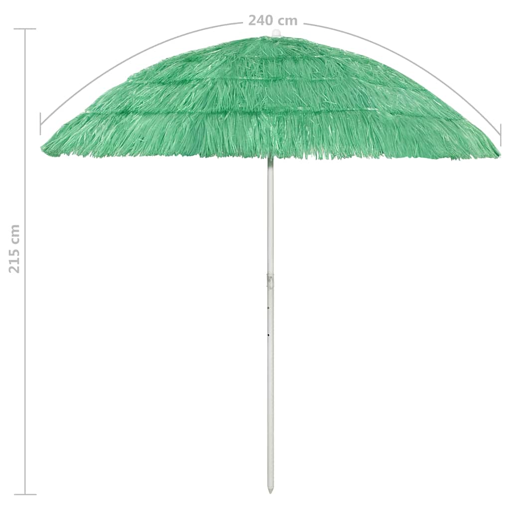 314698 vidaXL Hawaii Beach Parasol Green 240 cm
