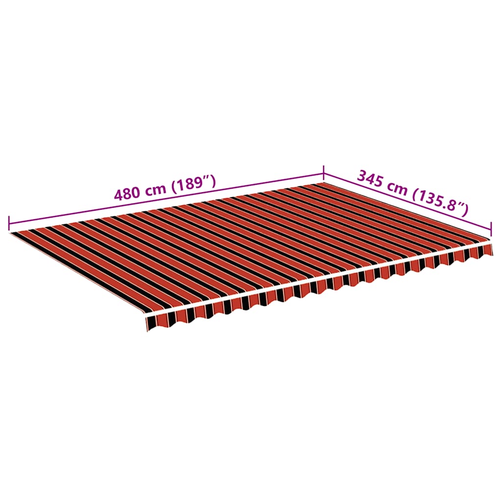 Awning Replacement Fabric Orange and Brown 500x350 cm Polyester
