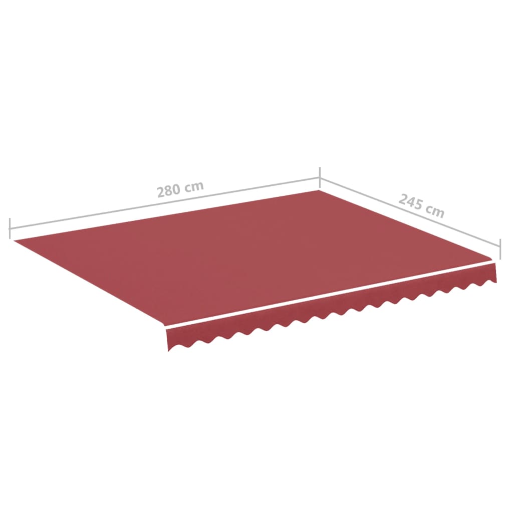 vidaXL Replacement Fabric for Awning Burgundy Red 3x2.5 m