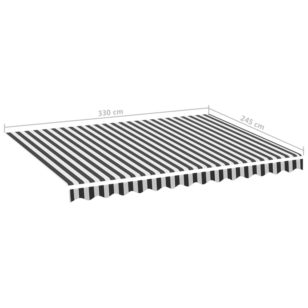 Awning Replacement Fabric Anthracite and White 350x250 cm Polyester