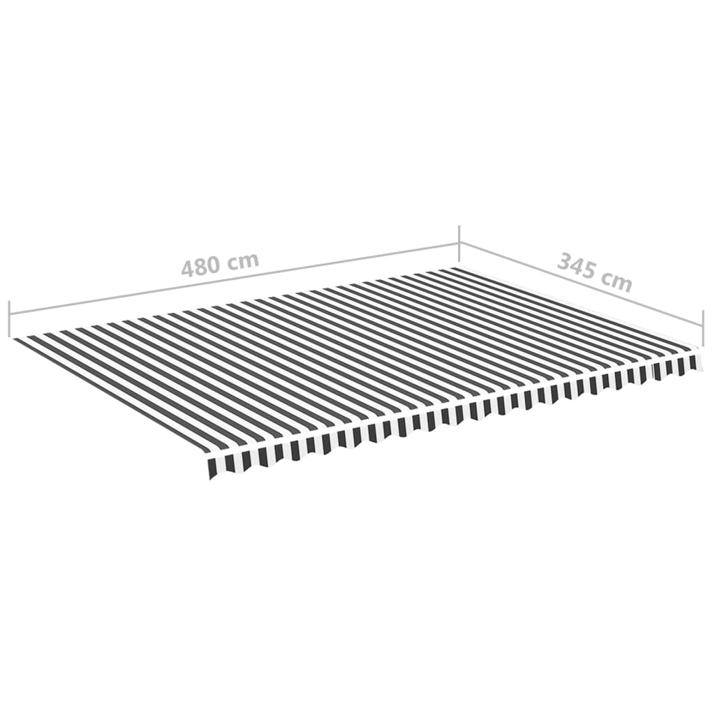 Awning Replacement Fabric Anthracite and White 500x350 cm Polyester