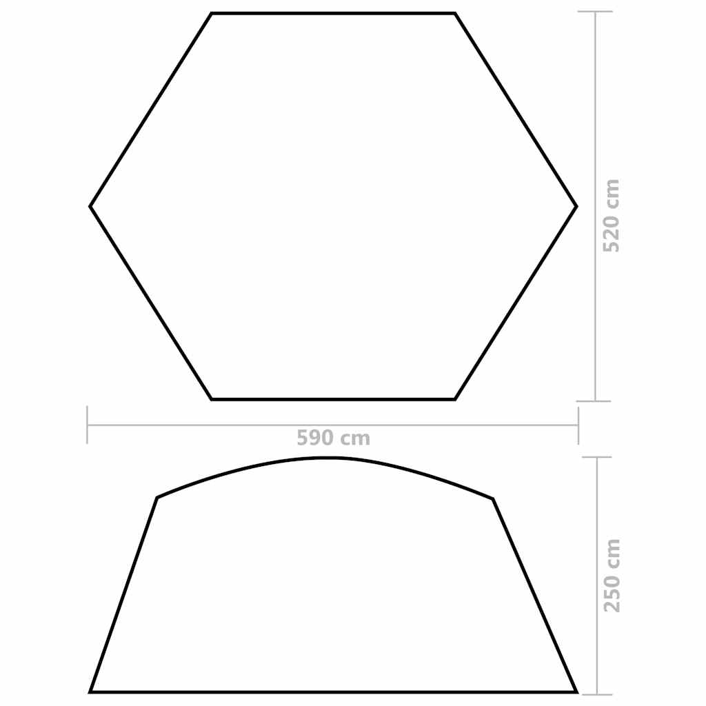 Pool Tent Fabric 590x520x250 cm Yellow