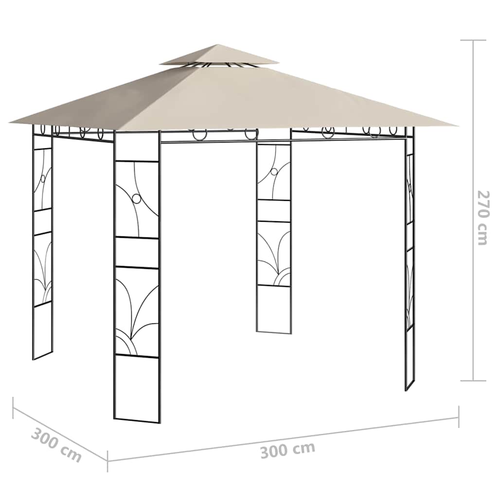 Gazebo 3x3x2,7 m Cream 160 g/m²
