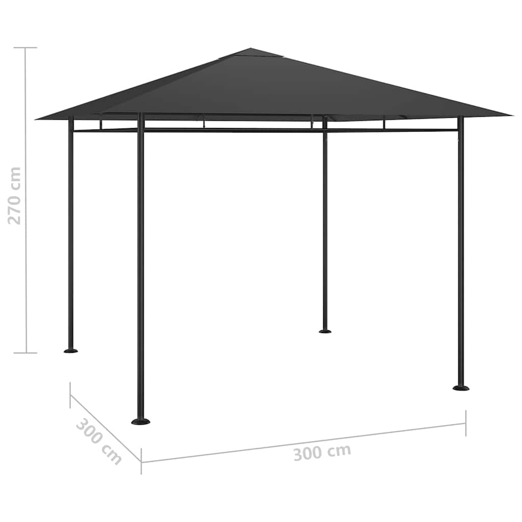Gazebo 3x3x2,7 m Anthracite 180 g/m²