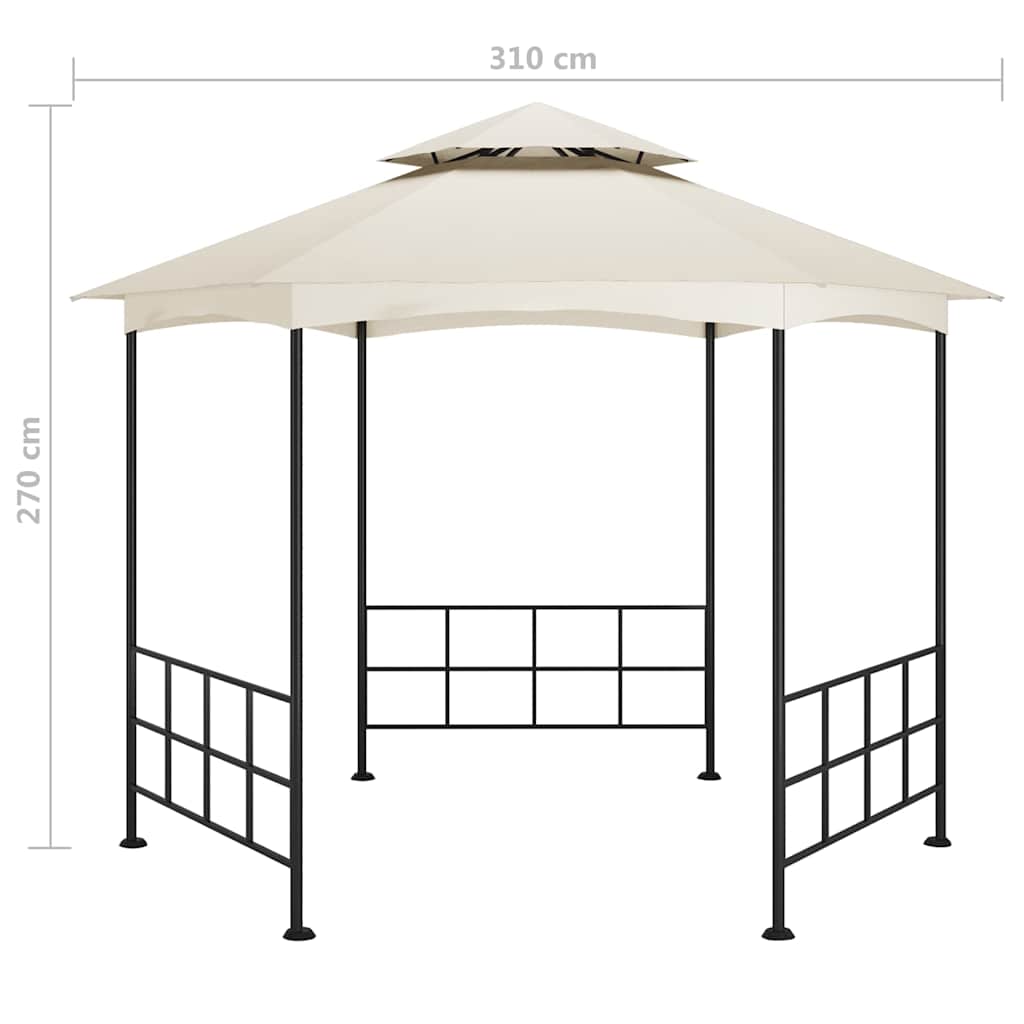 Gazebo with Sidewalls 3,1x2,7 m Cream