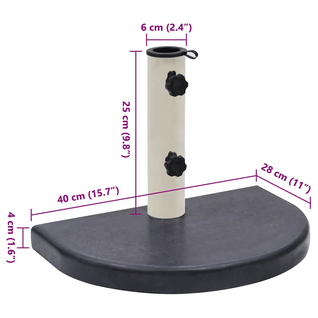 313668 vidaXL Umbrella Base Black 40x28x4 cm Granite