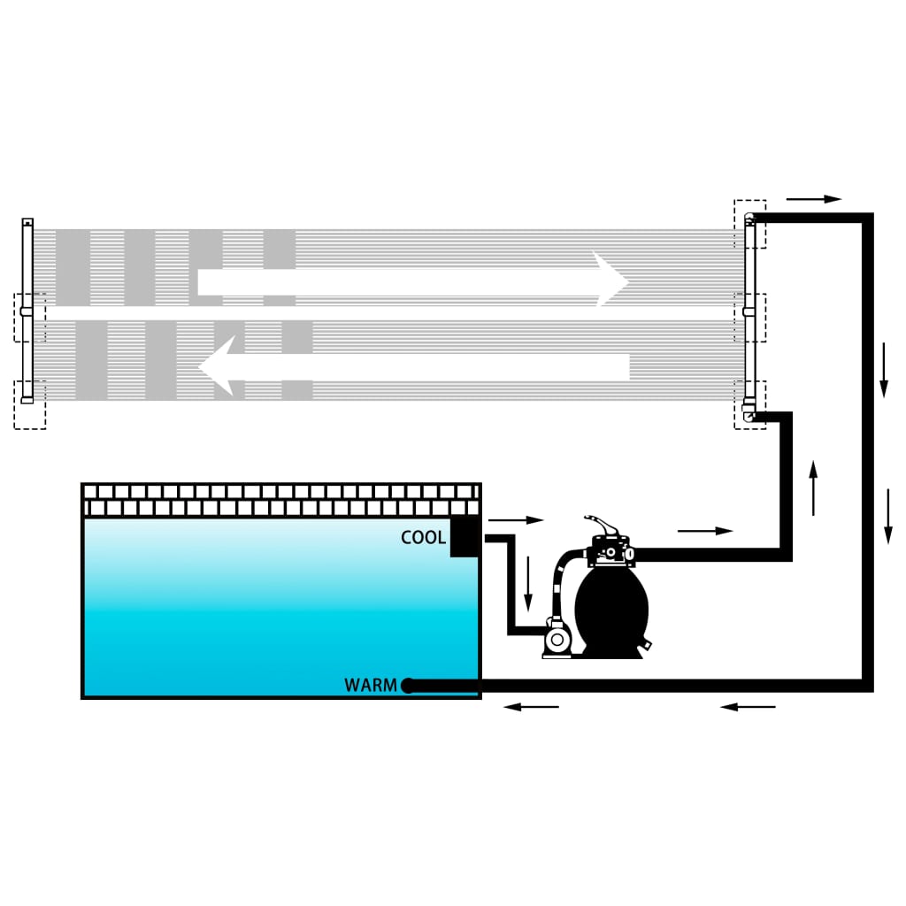 313994 vidaXL Solar Pool Heater Panel 80x310 cm