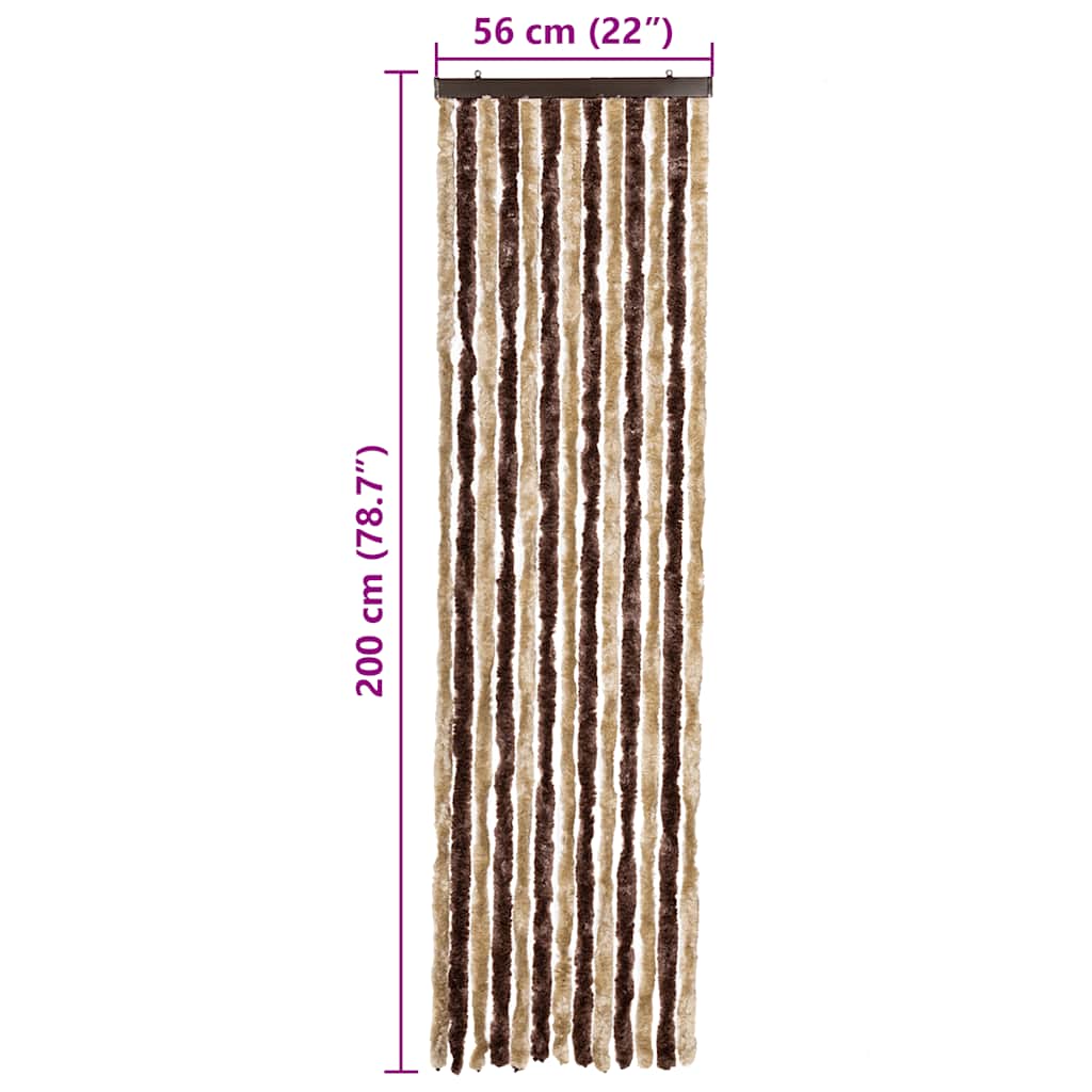 Insect Curtain Beige and Light Brown 56x200 cm Chenille