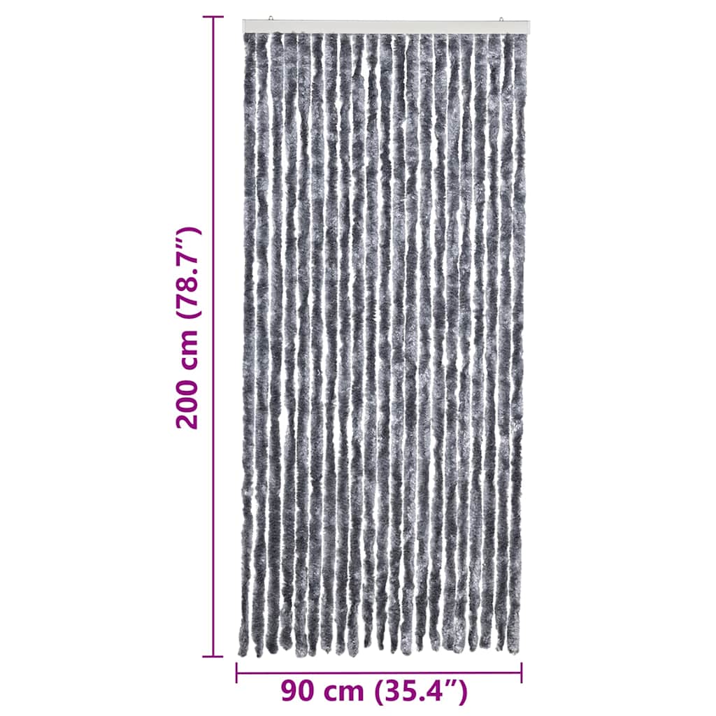 315139 vidaXL Insect Curtain Silver 90x200 cm Chenille