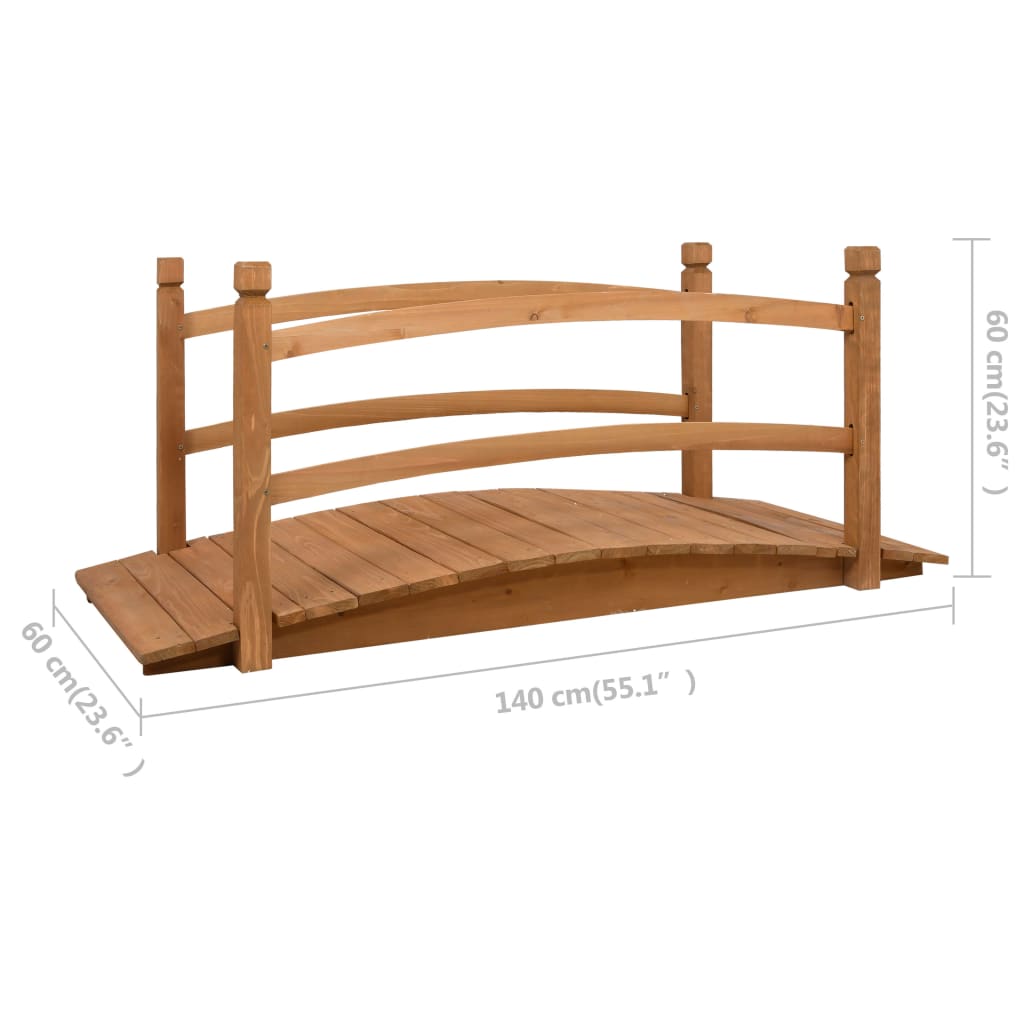 313890 vidaXL Garden Bridge 140x60x60 cm Solid Firwood