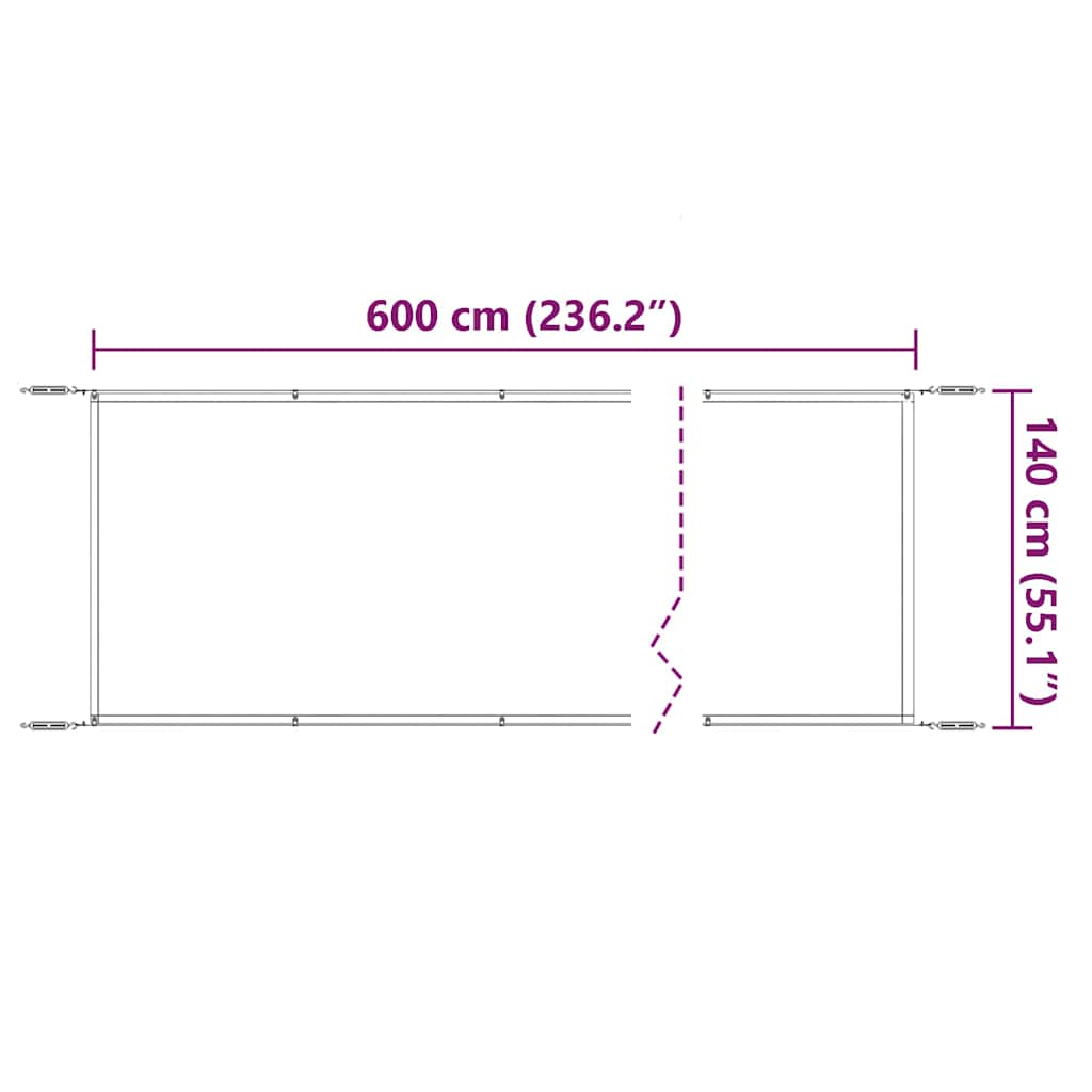 148363 vidaXL Vertical Awning Terracotta 140x600 cm Oxford Fabric