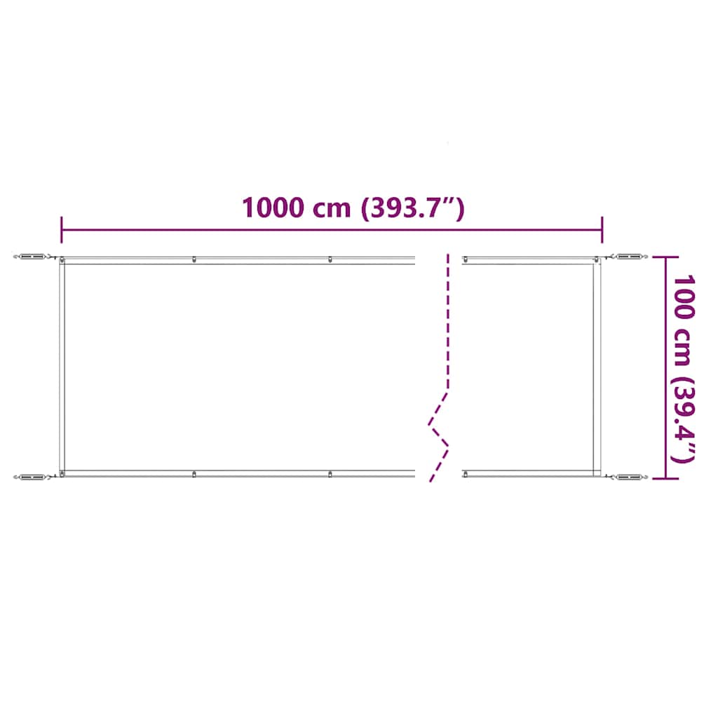 148407 vidaXL Vertical Awning Taupe 100x1000 cm Oxford Fabric