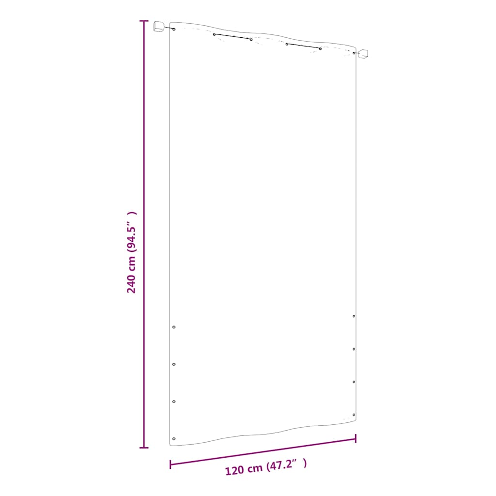 148545 vidaXL Balcony Screen Red 120x240 cm Oxford Fabric