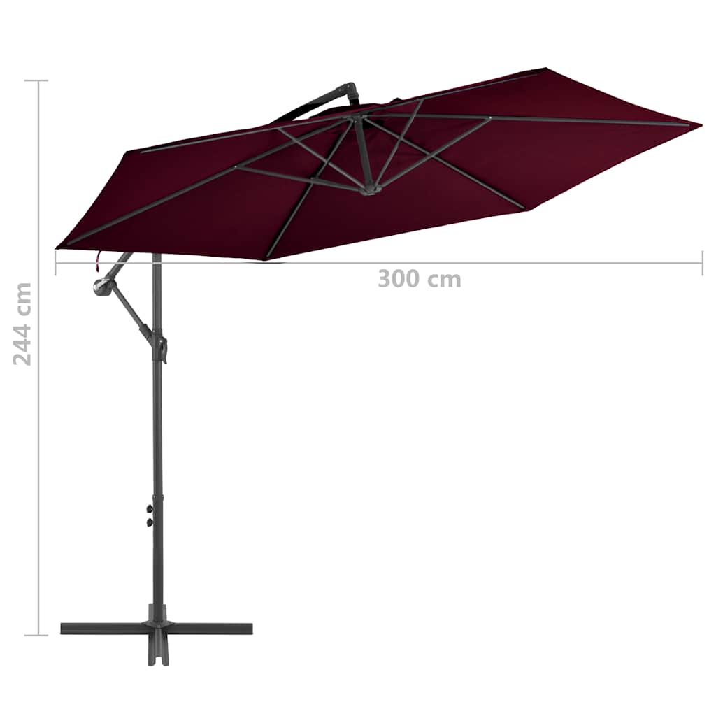 Cantilever Garden Parasol | Bordeaux Red | Polyester, Metal | Large