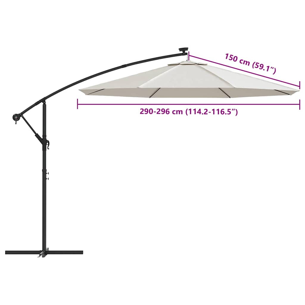 Replacement Fabric for Outdoor Parasol Sand White 300 cm