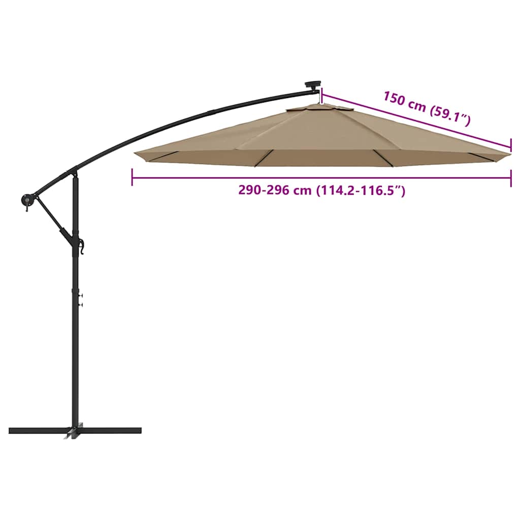 Replacement Fabric for Outdoor Parasol Taupe 300 cm