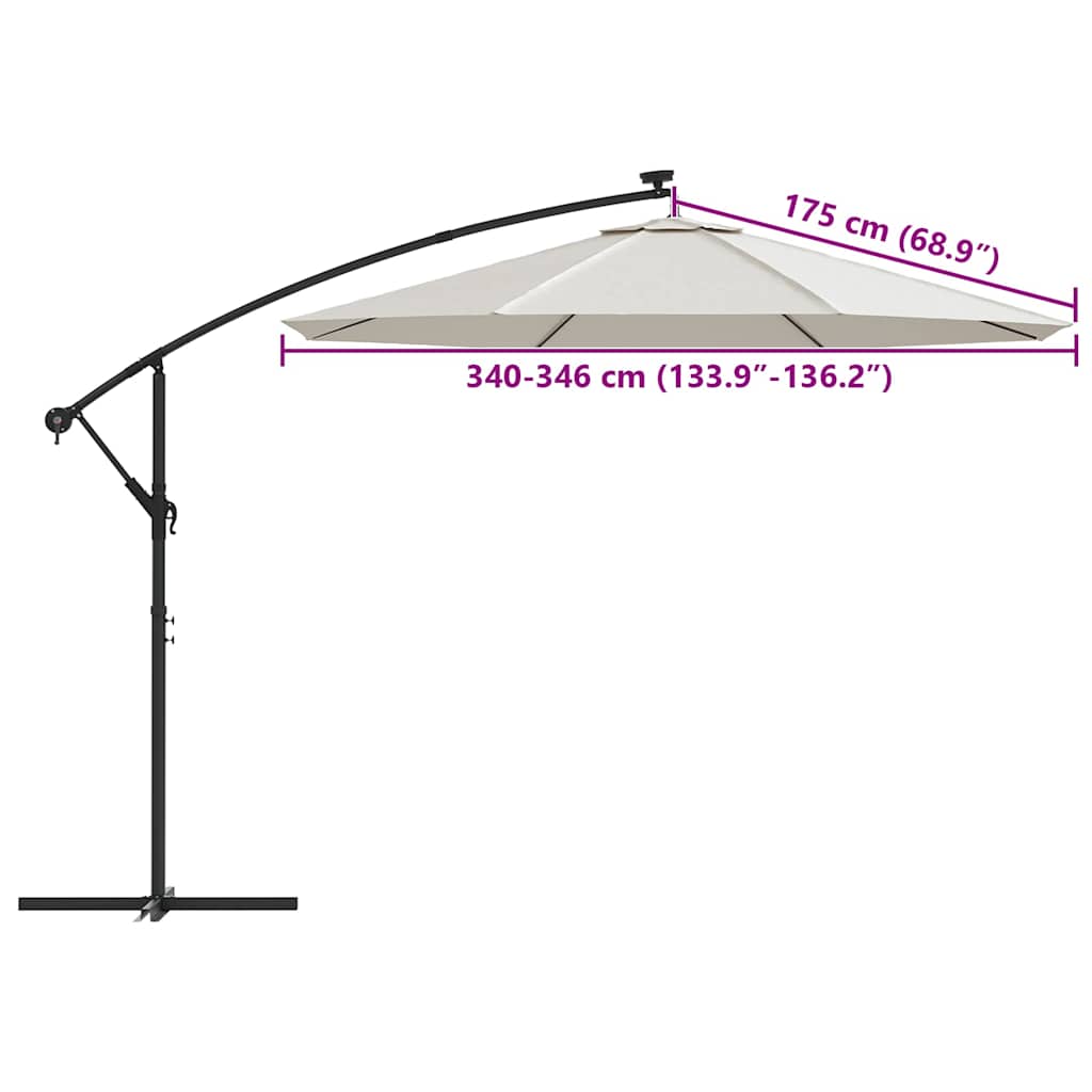 Replacement Fabric for Outdoor Parasol Sand White 350 cm