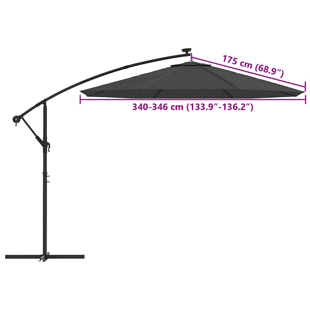 Replacement Fabric for Outdoor Parasol Anthracite 350 cm
