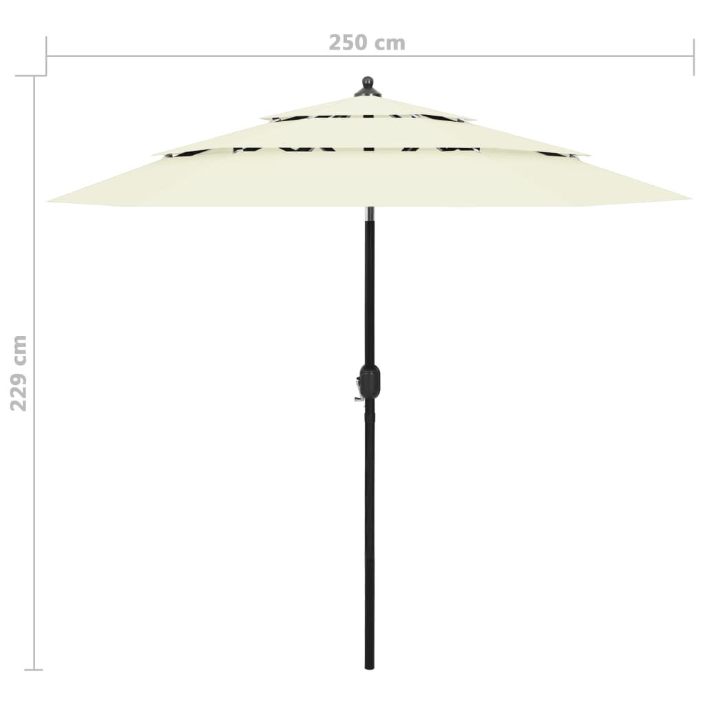 Parasol | Sand | Polyester, Powder-coated Aluminium | Medium | Foldable