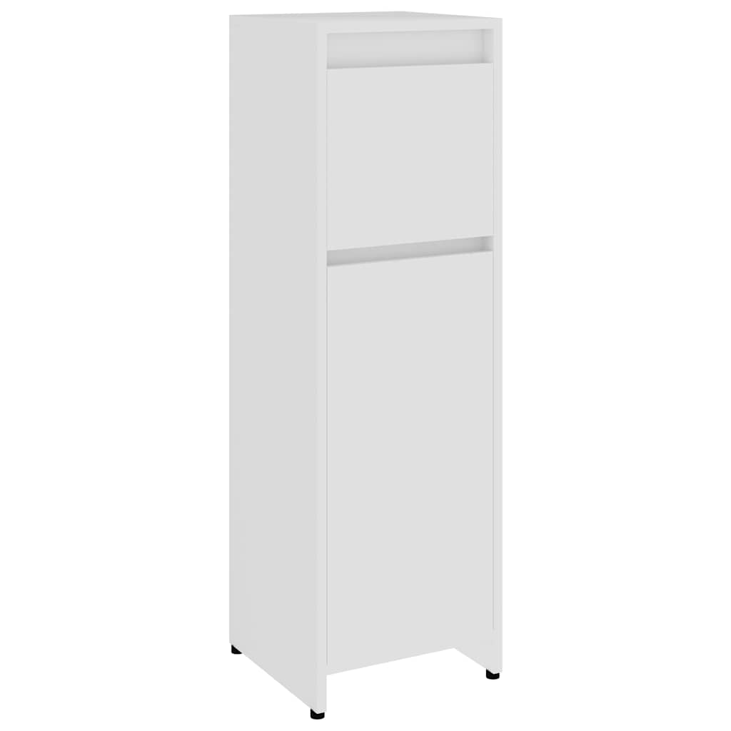 3 Piece Bathroom Furniture Set White Engineered Wood