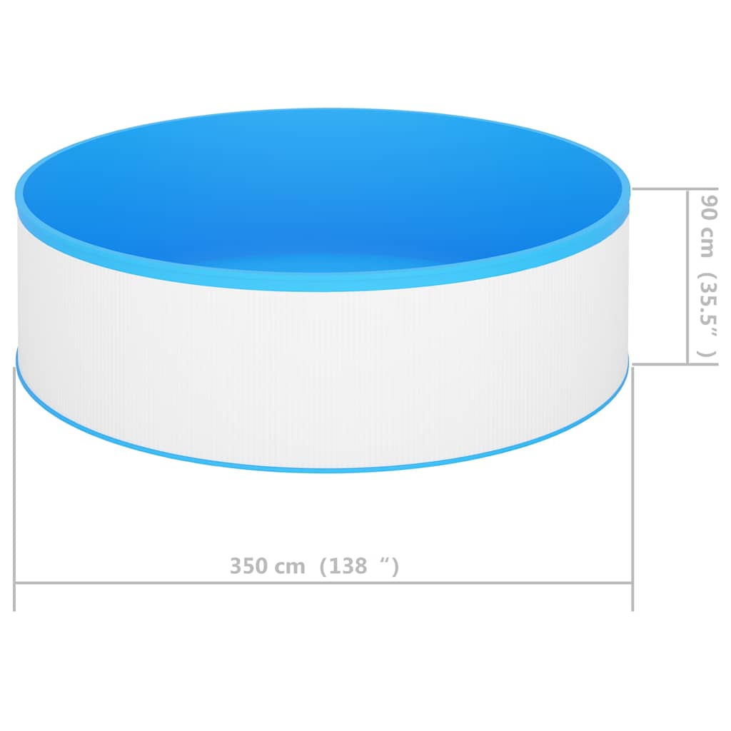 92807 vidaXL Splasher Pool 350x90 cm White