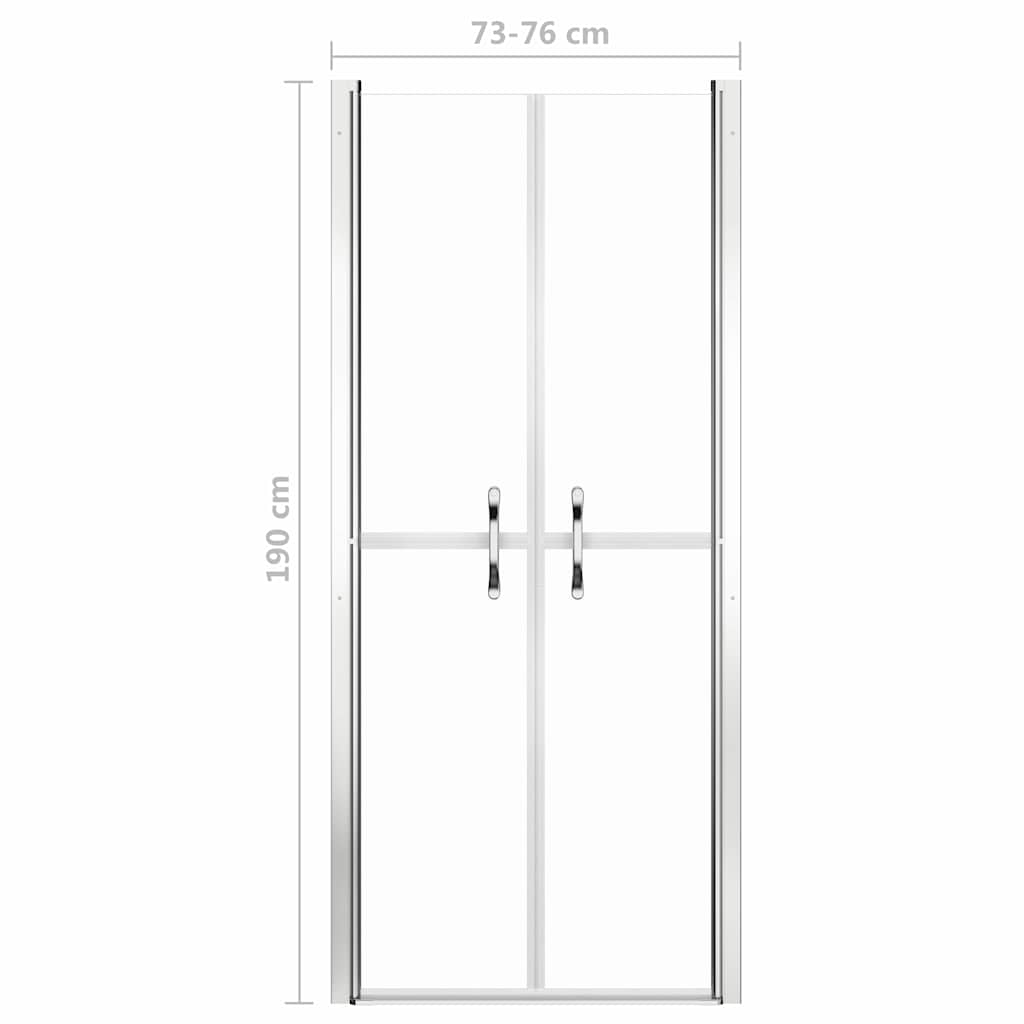 148779 vidaXL Shower Door Clear ESG 76x190 cm