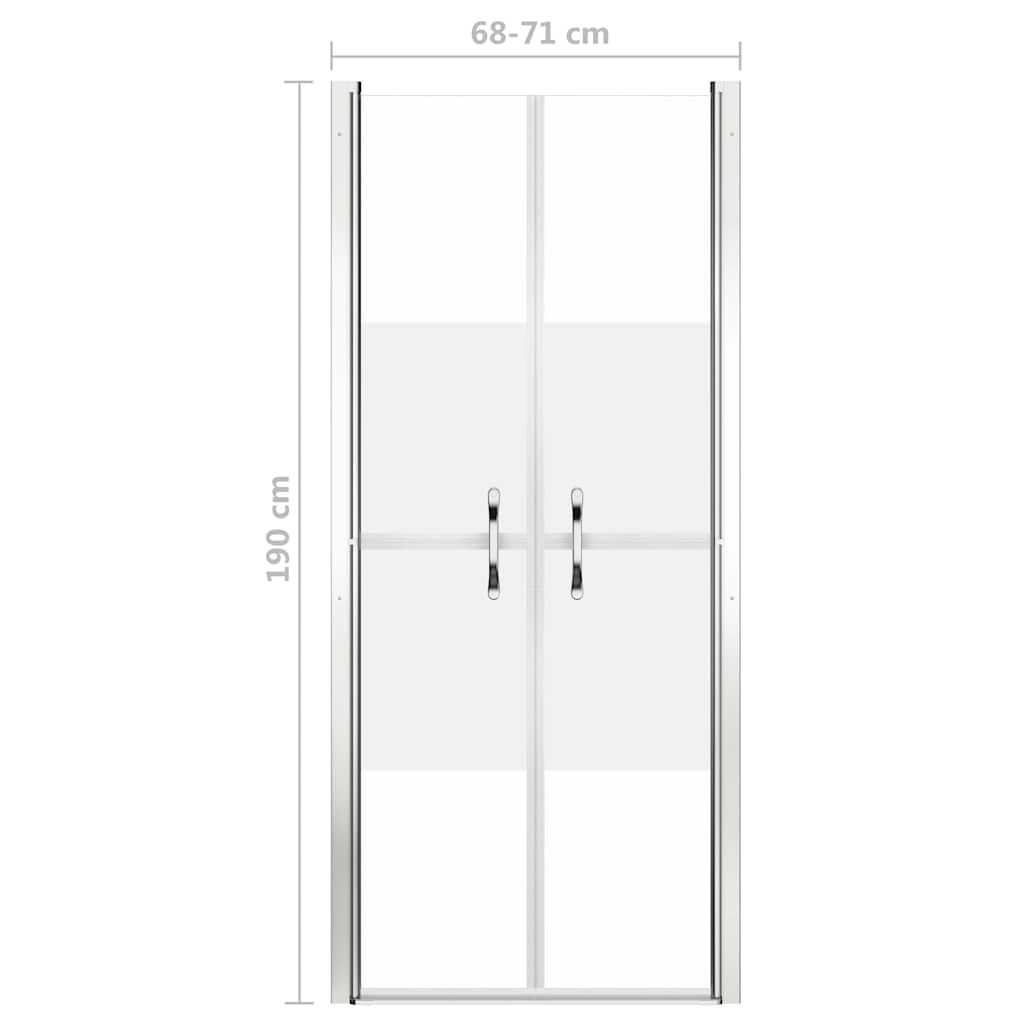 148785 vidaXL Shower Door Half Frosted ESG 71x190 cm