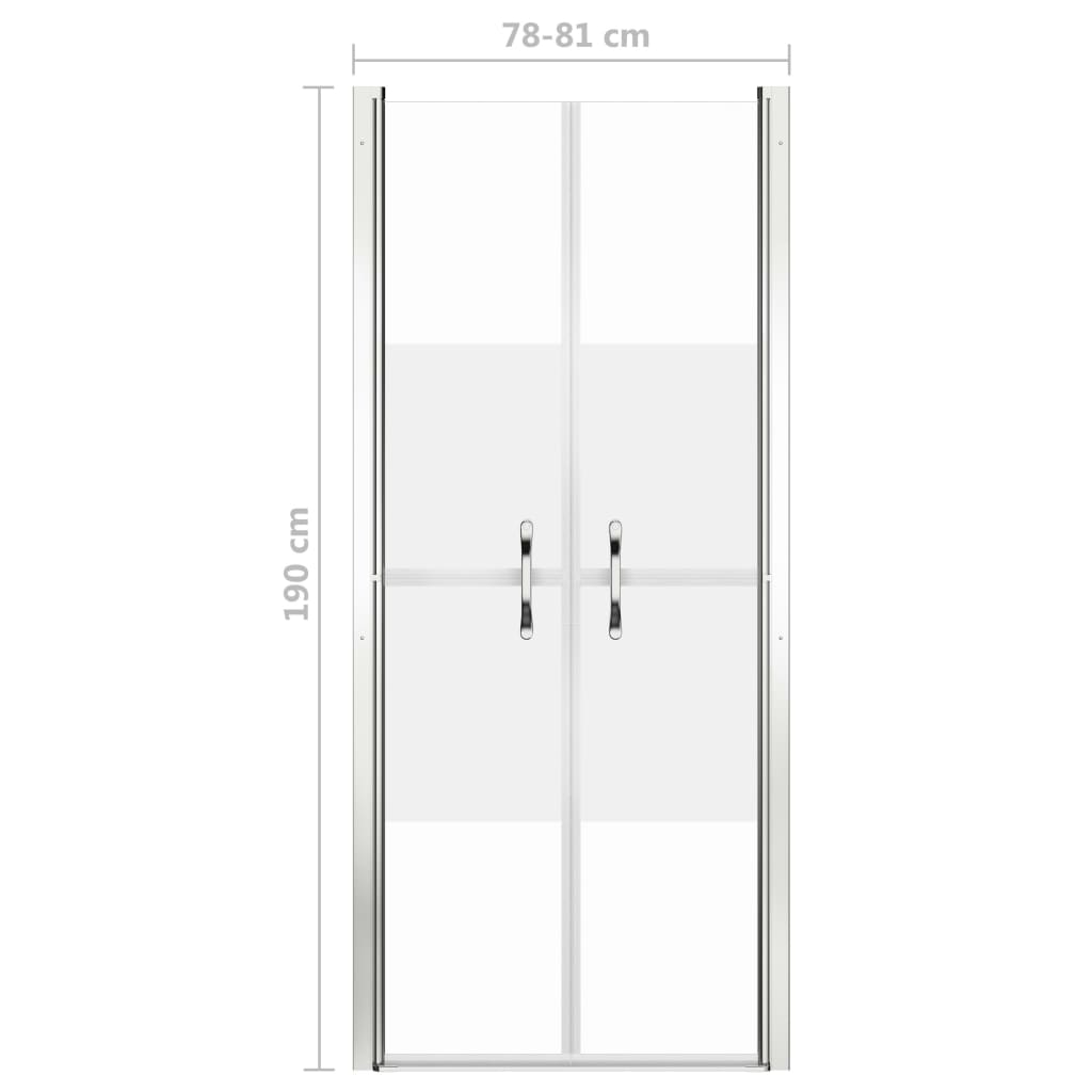 148787vidaXL Shower Door Half Frosted ESG 81x190 cm