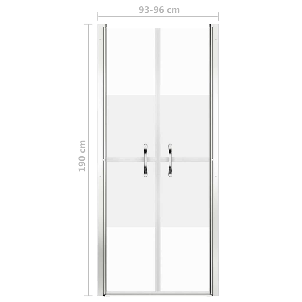148790 vidaXL Shower Door Half Frosted ESG 96x190 cm