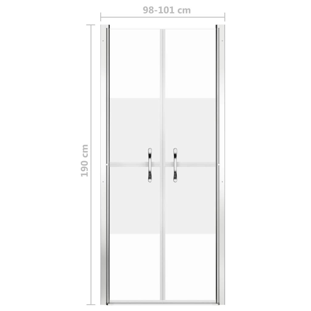 148791 vidaXL Shower Door Half Frosted ESG 101x190 cm