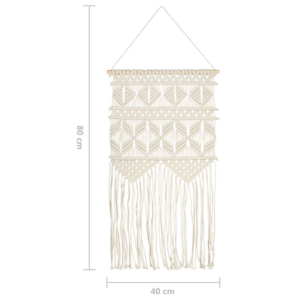 323997 vidaXL Macrame Wall Hanger 40x80 cm Cotton