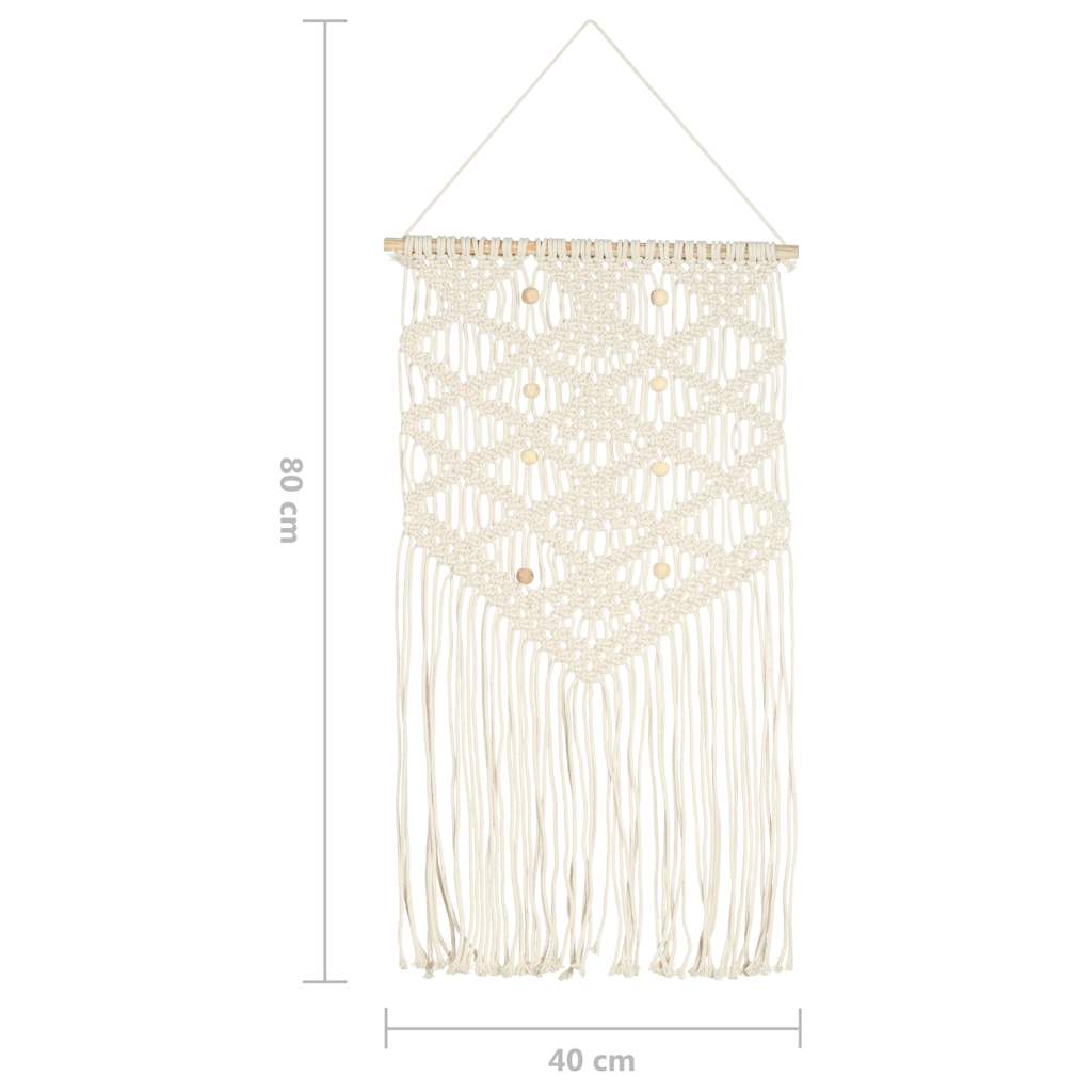 323998 vidaXL Macrame Wall Hanger 40x80 cm Cotton