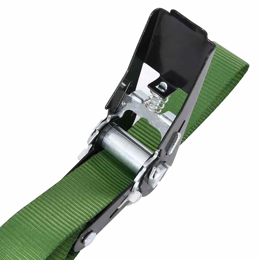 148893 vidaXL Ratchet Tie Down Straps 4 pcs 800 daN 6 m Green
